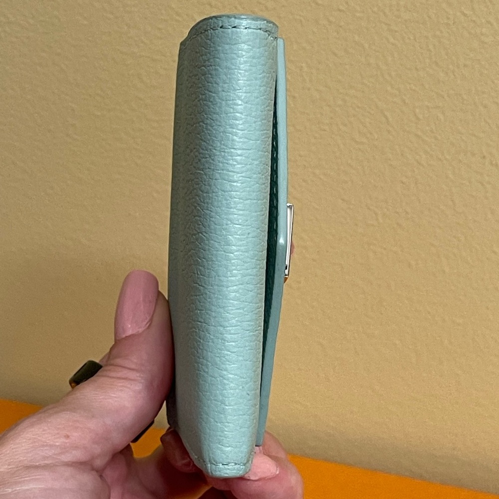 Louis Vuitton LockMini Wallet Mint Green Calf Leather Silver LV Hardware M68481 - Picture 9 of 16